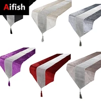 airfish modern rhinestone table runner pillow package towel wedding party christmas cake floral flannel tablecloth decoration 5