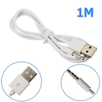 white usb 2 0 male to 3 5mm headphone audio aux male plug car cable jack charger cable wire cord