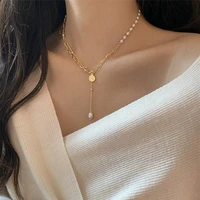 huge bud necklace 14k real gold plated pearl pendant collares collier designer jewelry luxury necklace for girl women choker