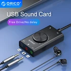 Внешняя звуковая карта ORICO, USB, 3,5 мм, с регулировкой громкости