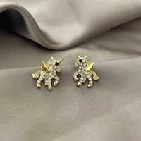 exquisite cute pony earrings jewelry for women fashion accessories earrings for women gold color earrings designer jewelry