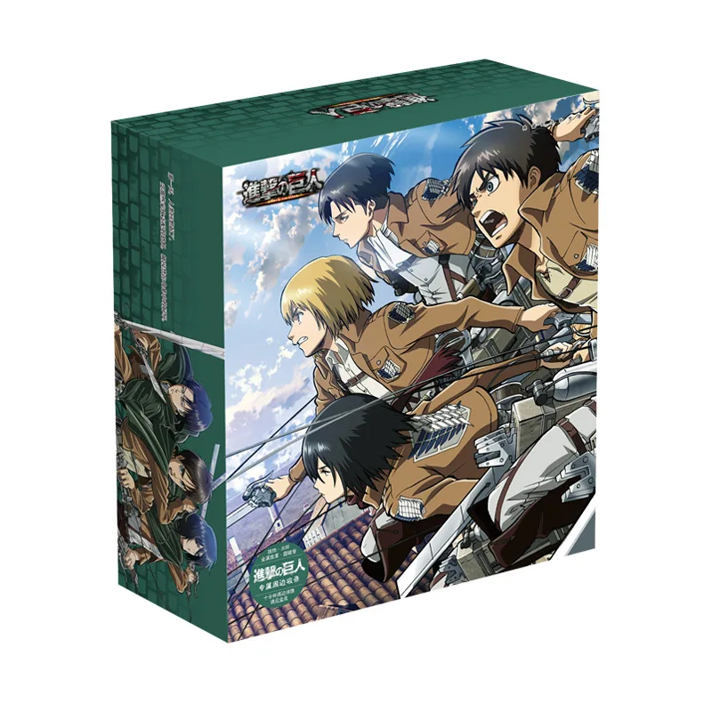 

Anime Attack On Titan Lucky Gift Box Eren, Mikasa Figure Water Cup Postcard Poster Bookmark Cosplay Toy