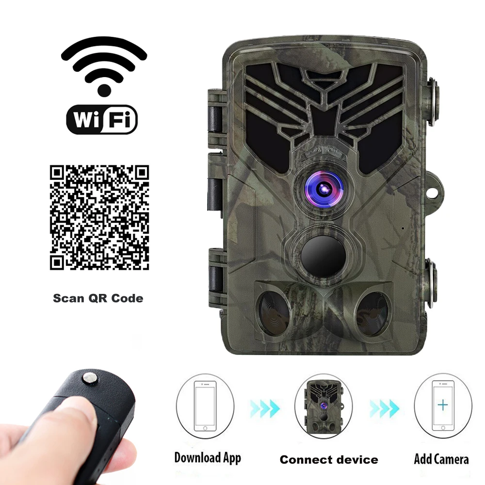 Wild wifi Trail камера wifi Пульт дистанционного управления охотничья камера s HC810A 20MP 1080P ночное видение дикая природа приложение наблюдения