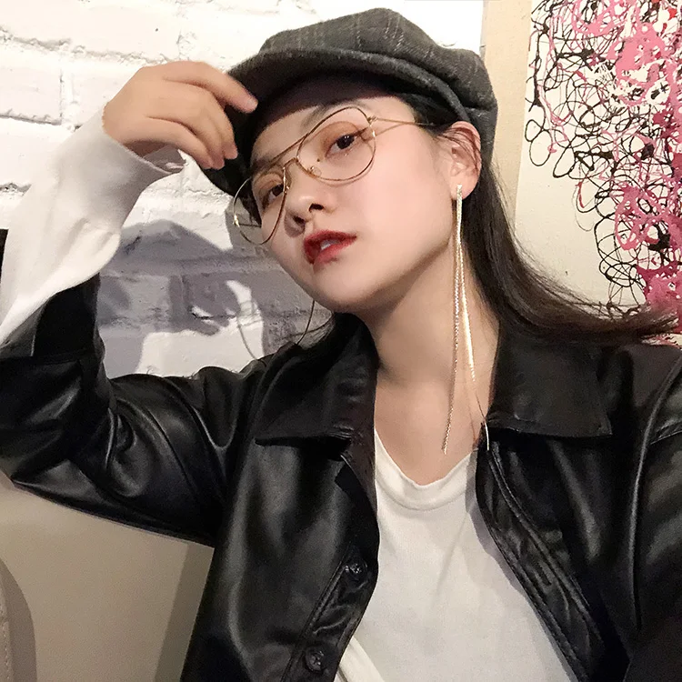 Kpop серьги, новая мода, Ушная линия для женщин, простая Длинная цепочка-змейка, висячие серьги с кисточкой, s925стерлинговое серебро, ювелирное изделие