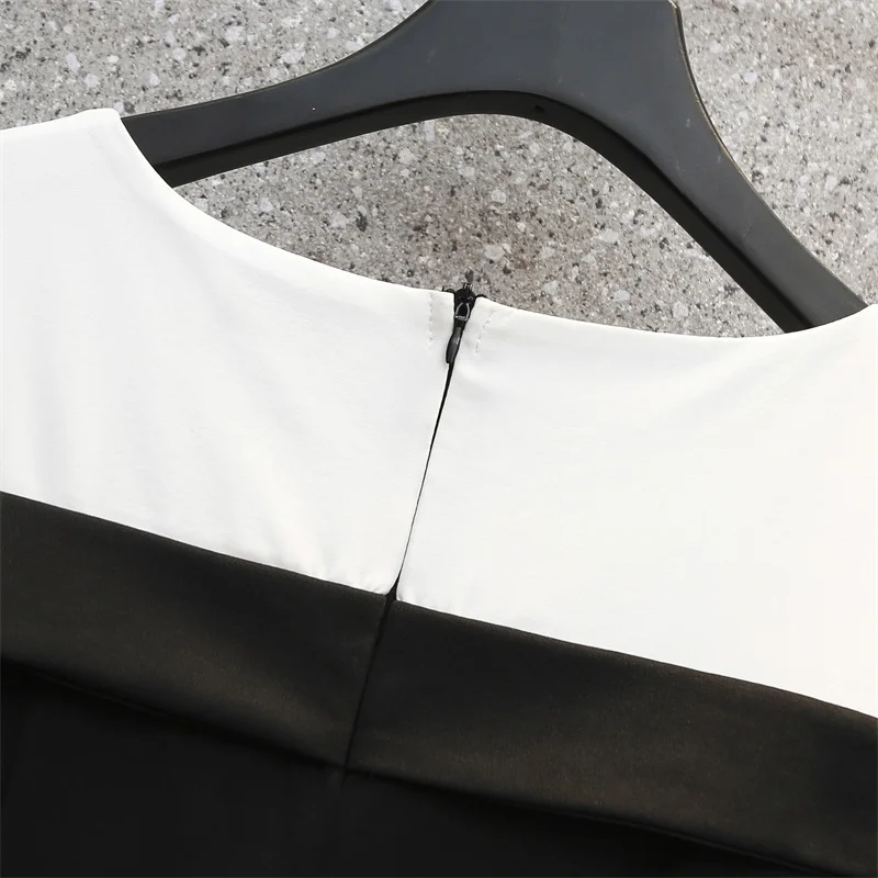 

L-5XL Off The Shoulder Plus Size Dressr Loose Patchwork V-Neck Straight Oversized Dresses 2021 Summer Women Clothes Slim Robe