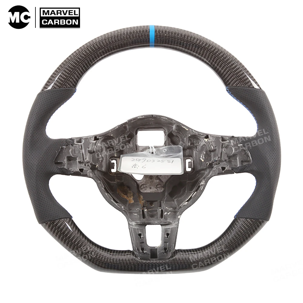 

100% Настоящее углеродное волокно Рулевое колесо для VW GTI MK6 Golf Scirocco Polo Jetta Tiguan Passat Touran Arteon GTI