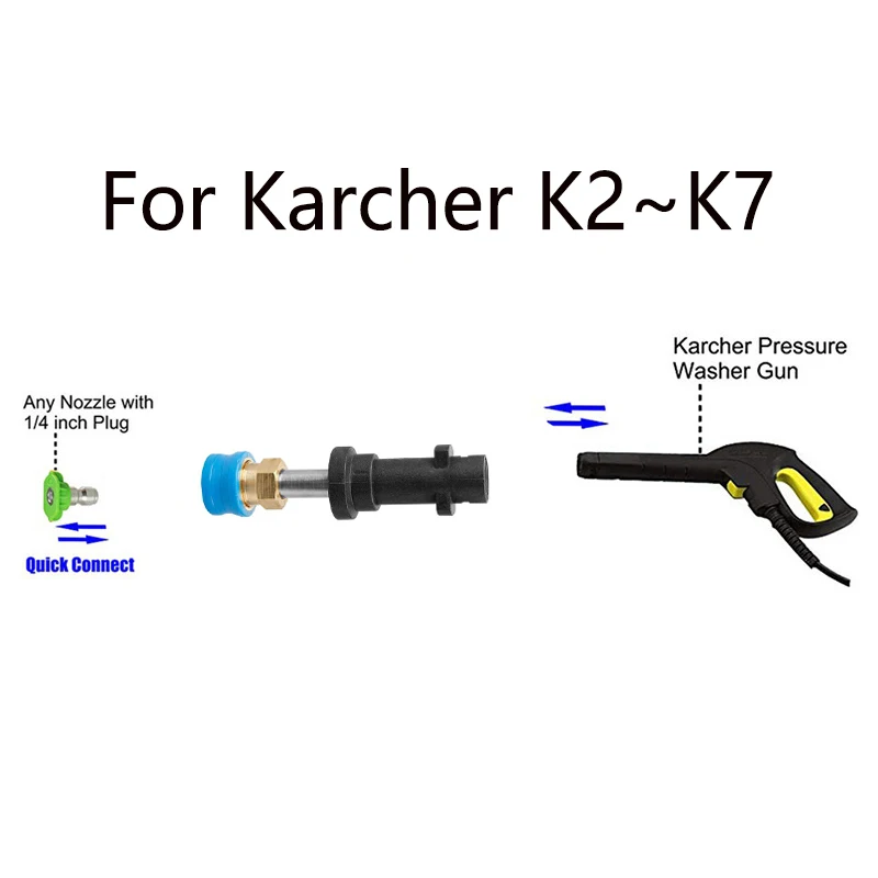 

G1/4 Quick Release Socket Connector 10cm with Five-color Nozzle Fitting for Karcher K2~K7 Bosch Lavor Black Decker Nilfisk AR