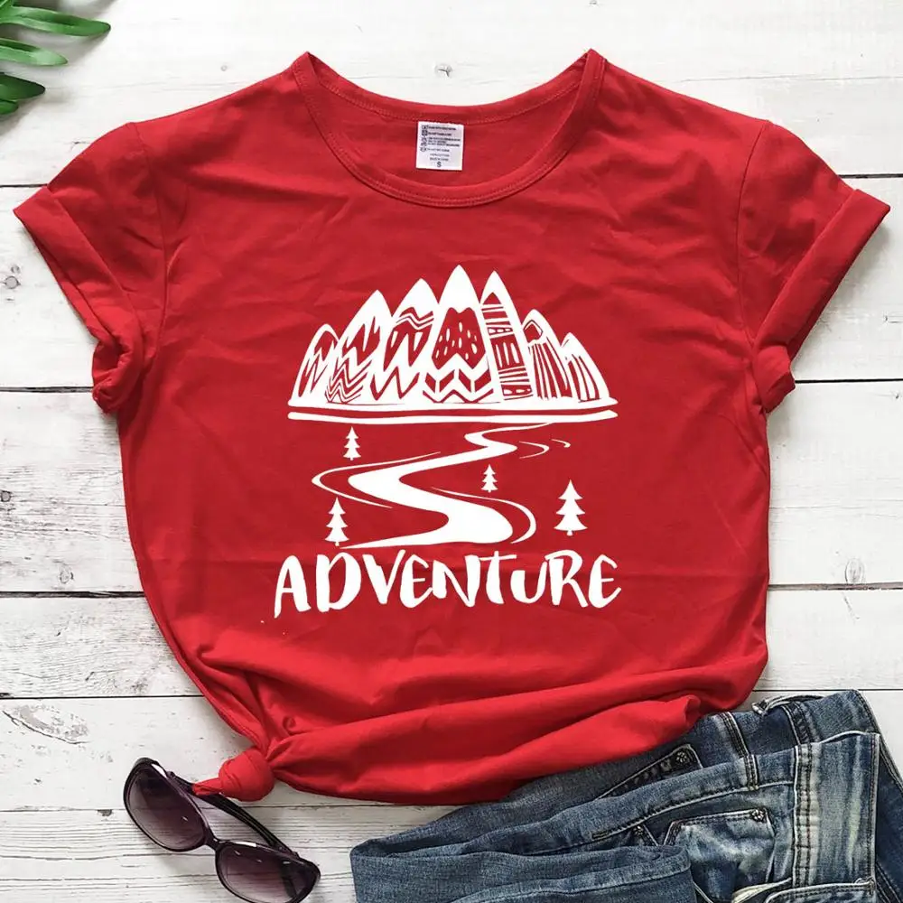 Приключения исследовать горные Графический Женская мода чистый хлопок