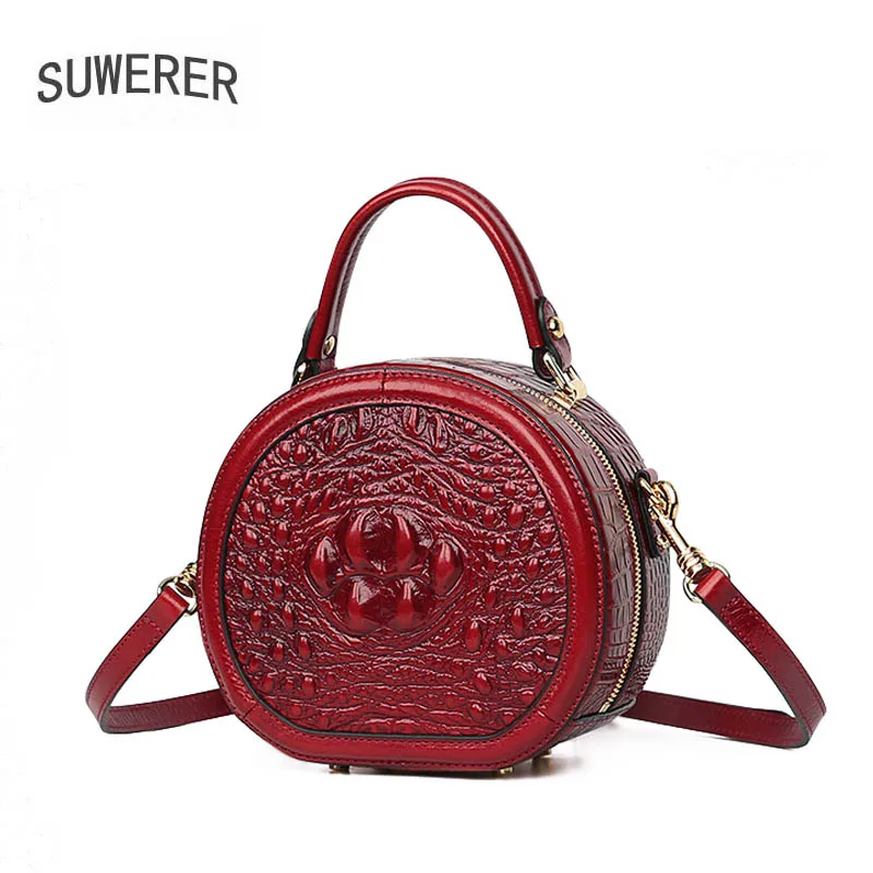 Новинка 2020 женская сумка SUWERER из натуральной воловьей кожи с крокодиловым узором