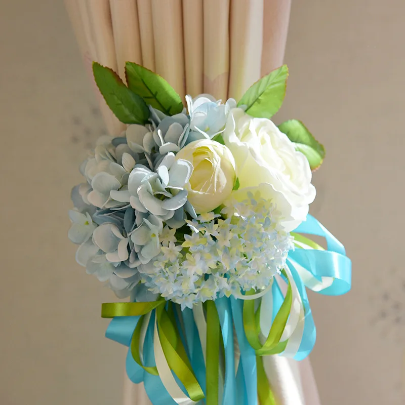 Curtain Bouquet Knot Decorative Rose Flower for Wedding Groom Bride Room Ornament | Дом и сад