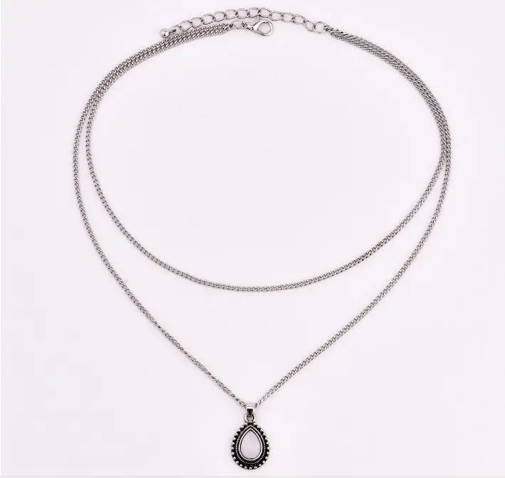 Hot Newest Women's Necklace Retro Dripping Crystal Pendants Multi-layer Set Multi-layered Jewelry | Украшения и аксессуары