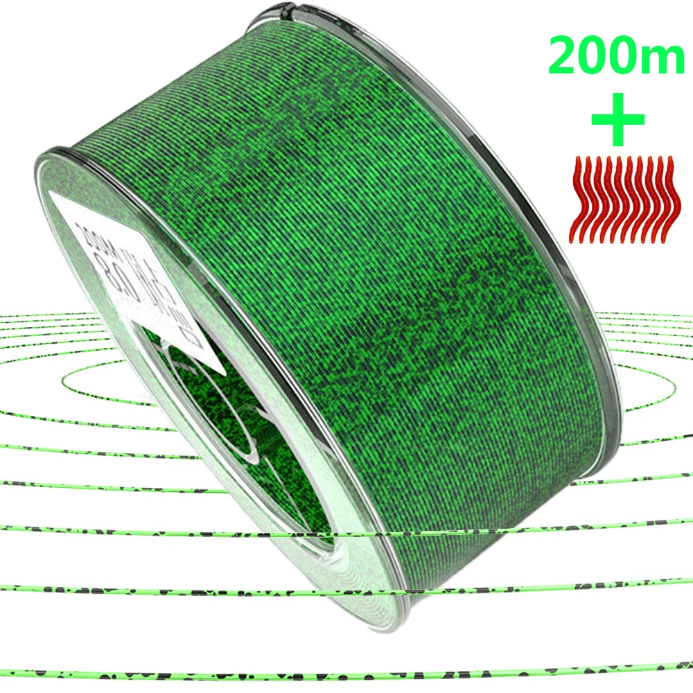 Невидимая леска для ловли карпа 200 м фторуглеродная сверхпрочная пятнистая