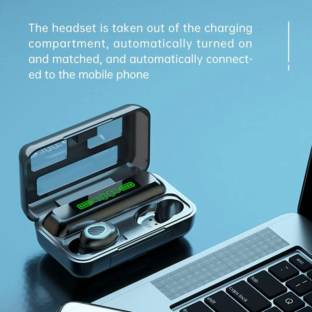 

TWS Bluetooth 5.1 Earphones Charging Box Wireless Headphone 9D Stereo Sports Waterproof Earbuds Headsets With Microphone