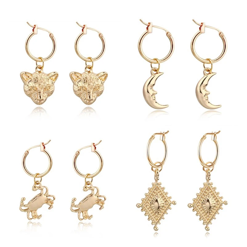 Dayoff Европейская лошадь голова леопарда краб животные обруч Женские Ювелирные