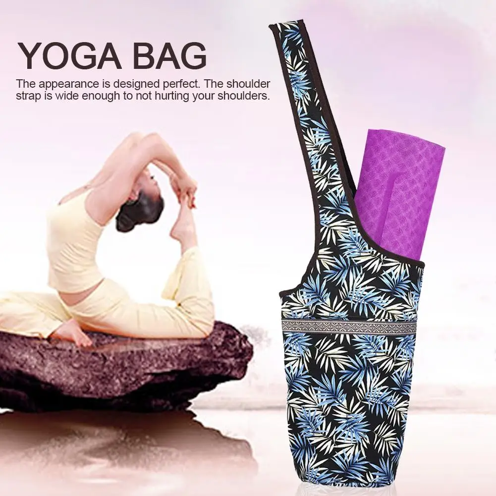 

Shoulder Yoga Mat Bag Canvas Yoga Bag Large Size Zipper Pocket Fit Most Size Mats Yoga Mat Tote Sling Carrier Fitness Supplies