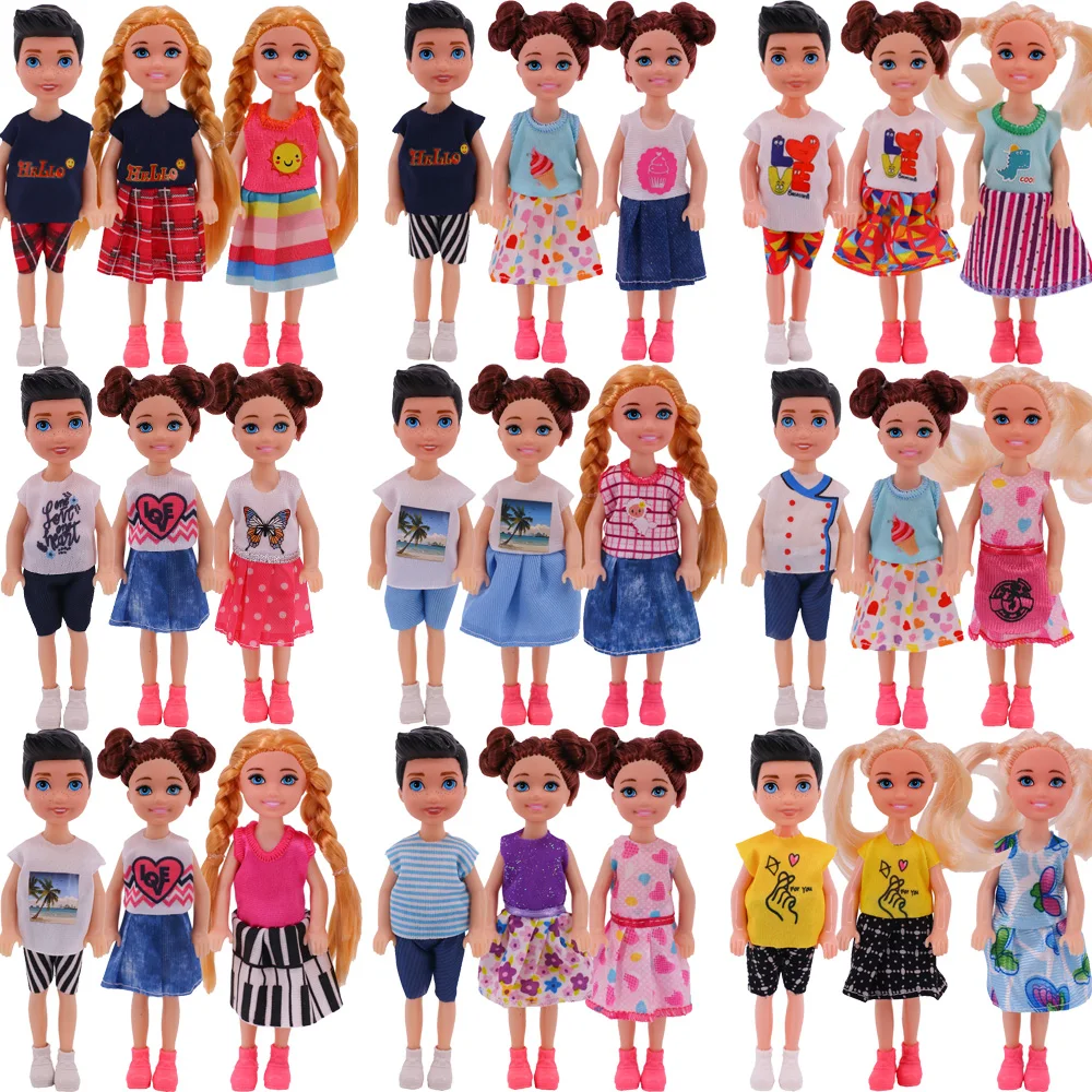 3 шт./компл. мини кукла 14 см милая Кукла Одежда для куклы Келли Мужская мальчиков