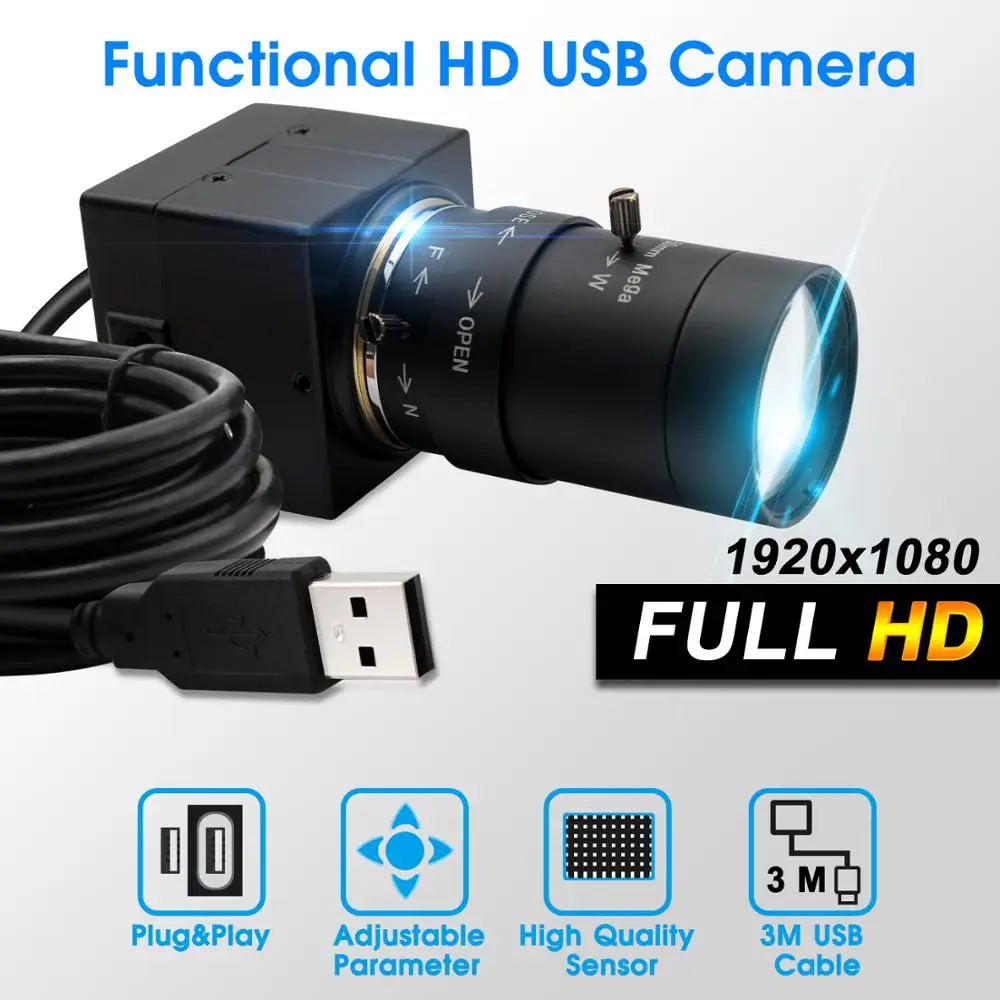 ELP FUll HD 1080P CCTV 5-50 мм варифокальный объектив 1/2.7 &quotCMOS OV2710 Высокое разрешение UVC Мини