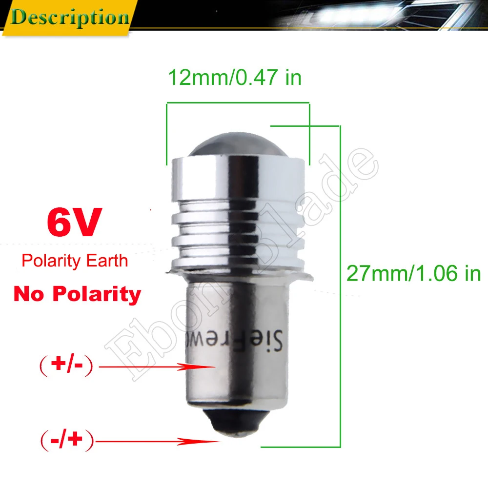 6V AC Pair P13.5S PR2 PR3 LED 3030 3SMD LED Emergency Work Light Torch Torches Flashlight Lamp Replacement Bulb 3V 6V 12V 18V 24V - Испускаемый цвет: 6V AC