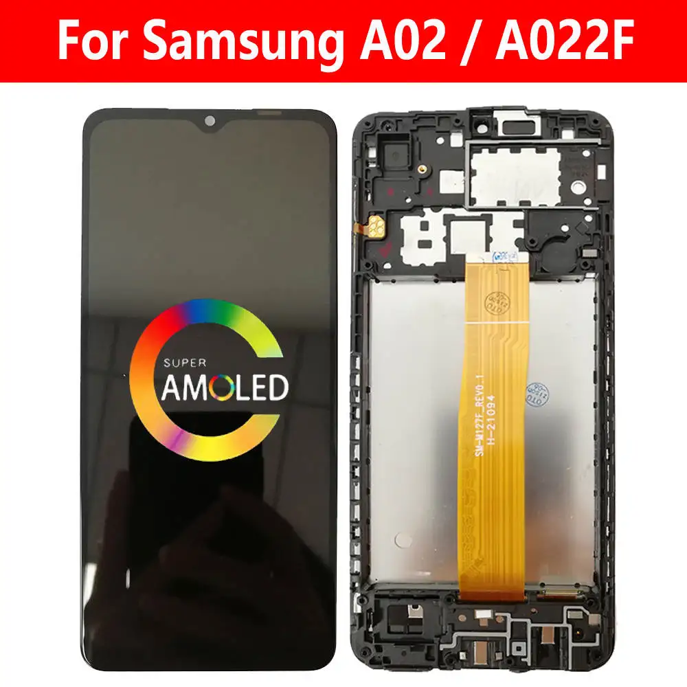 ЖК-дисплей 6,5 дюйма A02 для Samsung Galaxy A02 A022F SM-A022F/DS SM-A022M/DS SM-A022G/DS экран с рамкой, сенсорный дигитайзер в сборе, запасные части