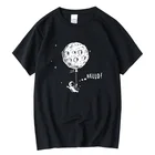 Футболка XIN YI мужская с забавным космическим принтом, 100% хлопок, Повседневная Свободная рубашка с круглым вырезом, футболка