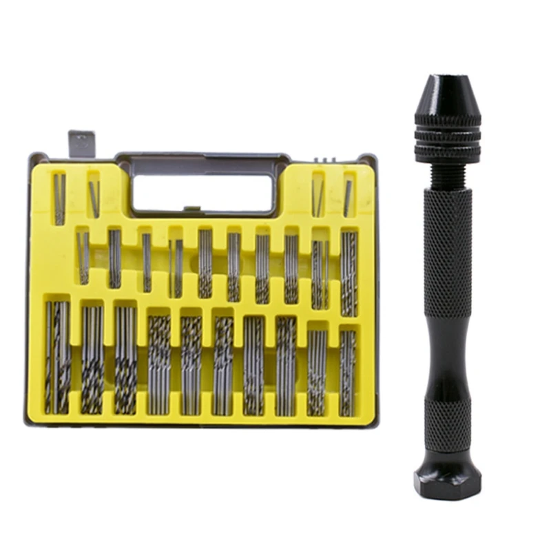 

151Pcs Hand Drill Bits Set Pin Vise Woodworking Hand Mini Drill Jewelry Tools