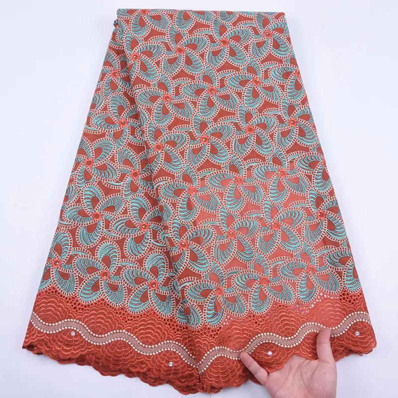 Темно-синий с фиолетовой вышивкой Таро 100% хлопок африканская кружевная ткань 2020