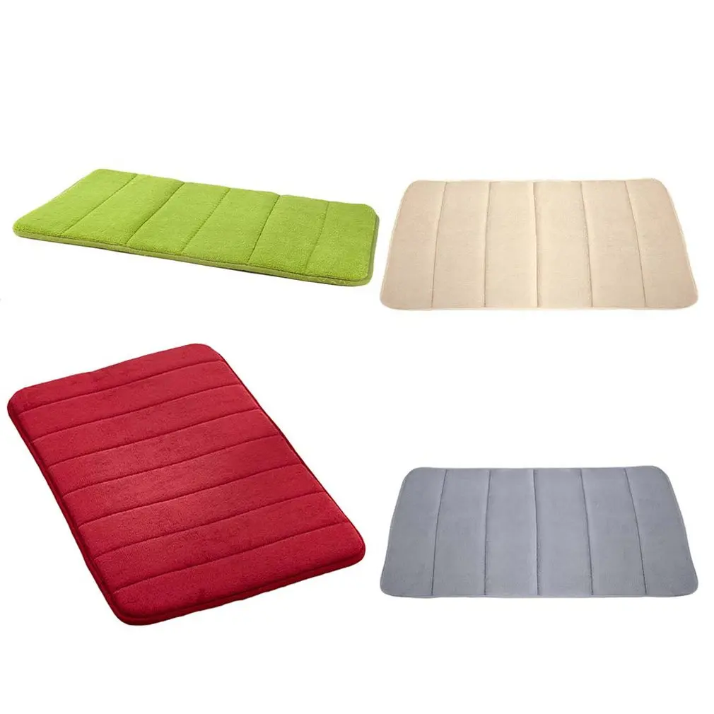 

Hot 40*60cm Coral Velvet Bath Slow Rebound Carpet Mat Bedroom Door Mat Bathroom Kitchen Absorbent Anti-Slip Door Mat