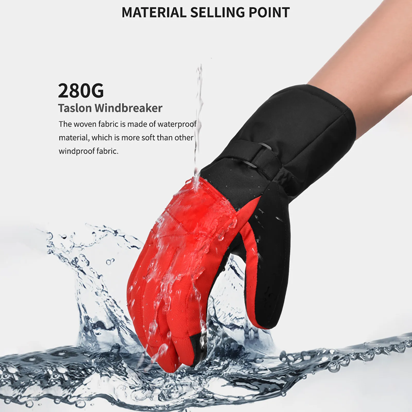 

Professional Ski Gloves Touch Screen Fleece Warm Snowboard Gloves Waterproof Motorcycle Thermal Cycling Snow Gloves Heated Glove