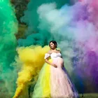 Разноцветный тюль, платья для будущих мам, Cao рукава Милая очень Пышное Бальное Платье из мягкого Радуга тюль Свадебные Беременность платье