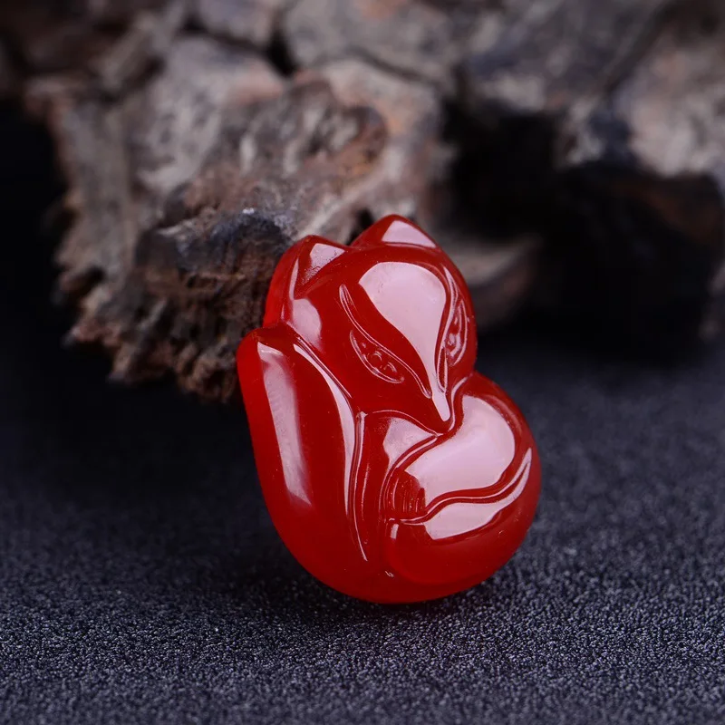 KYSZDL красивый красный камень резной кулон лисы для мужчин и женщин Модный