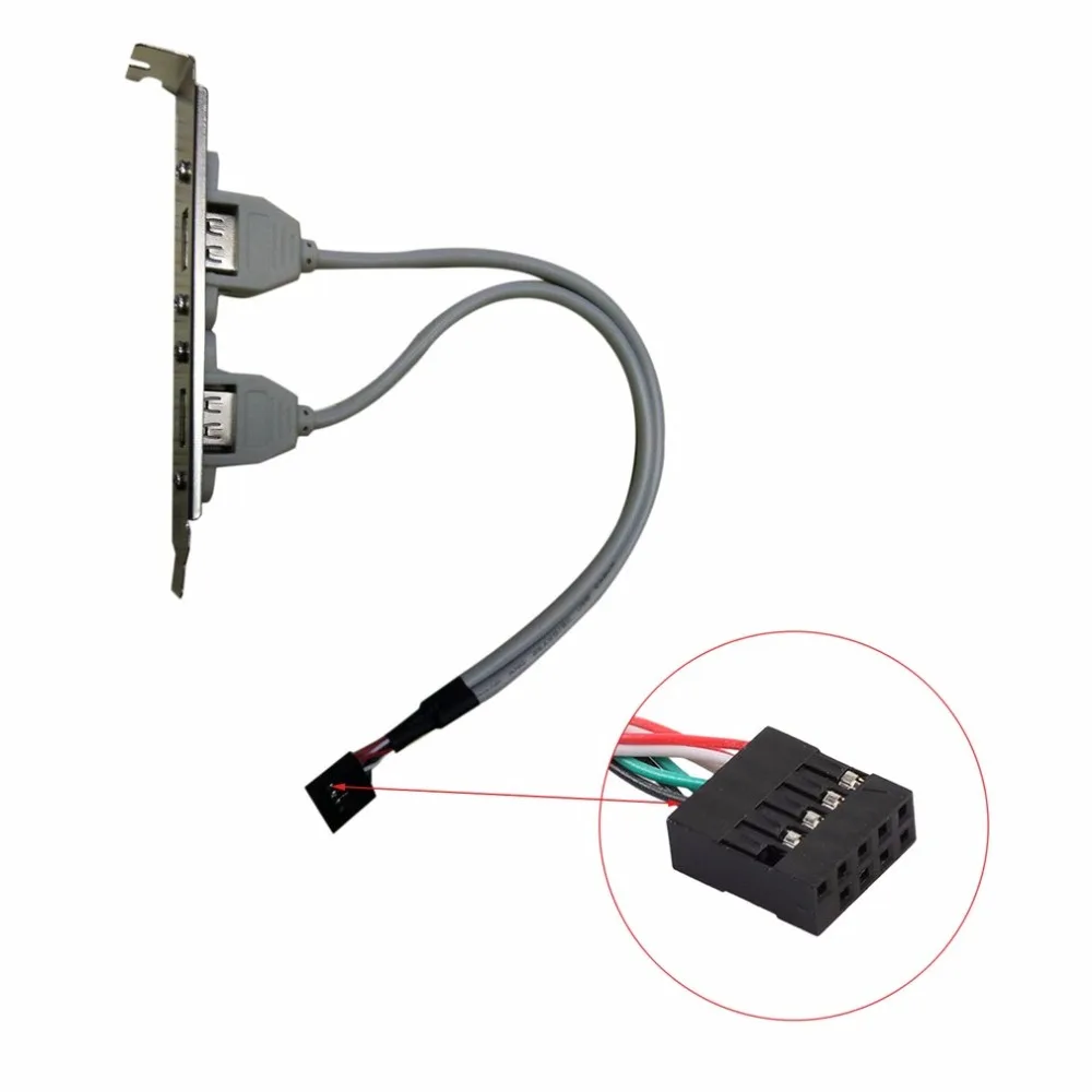 9Pin к USB Женский Baffle Bit Line Dual 2 0 женские порты винтовой замок кабель для монтажа на
