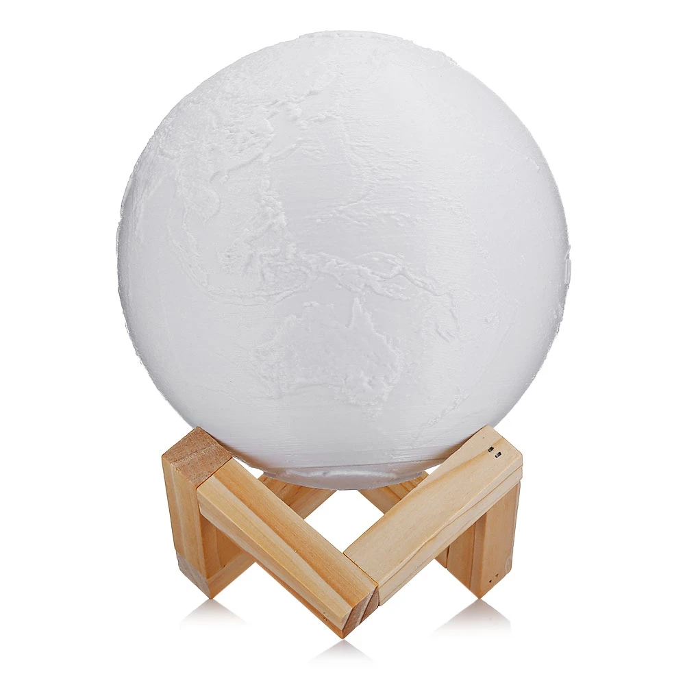 Перезаряжаемая лампа с 3D принтом земли RGB изменение цвета пульт дистанционного