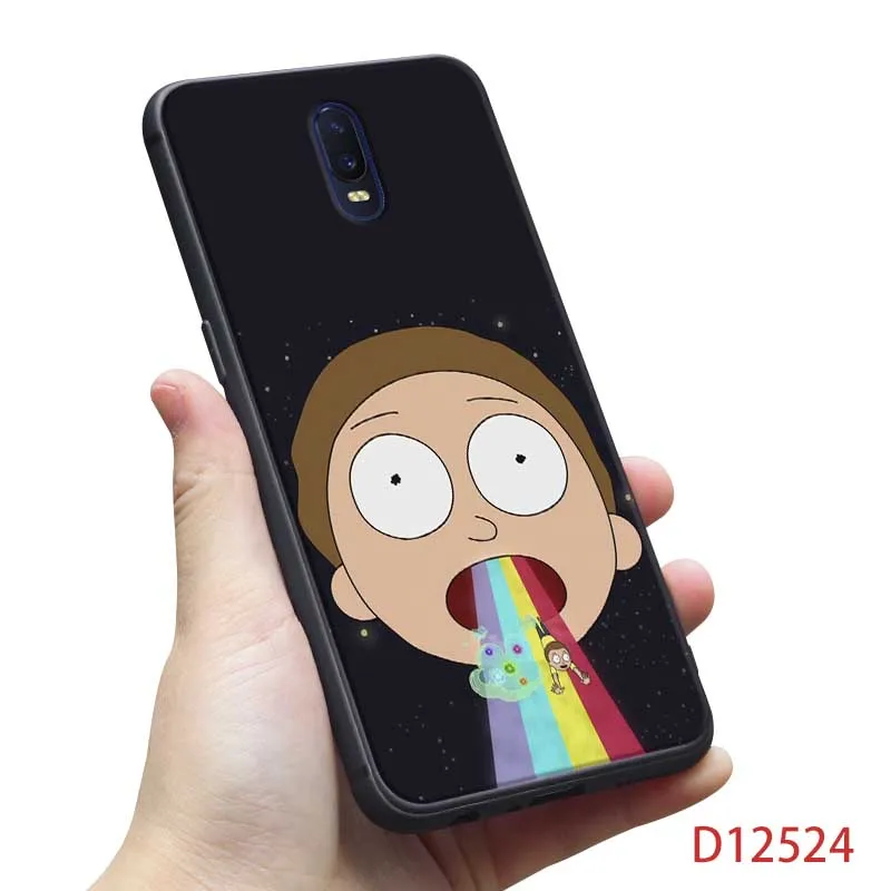 Для oneplus one plus 7 pro 7t pro 7 6 6t 5t Мягкий силиконовый чехол для телефона Забавный мультфильм Рик и Морти аниме - Цвет: D12524