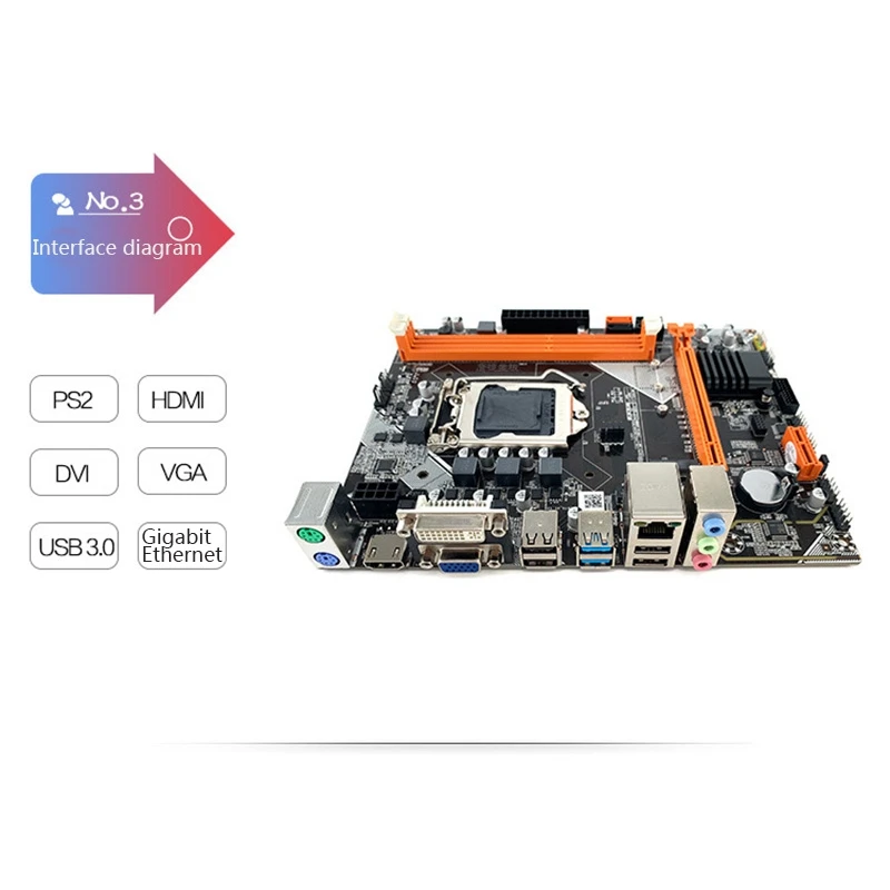 

B75- LGA1155 DDR3 M.2 Gigabit DVI/VGAHDMI Full Interface Gaming Computer Motherboard