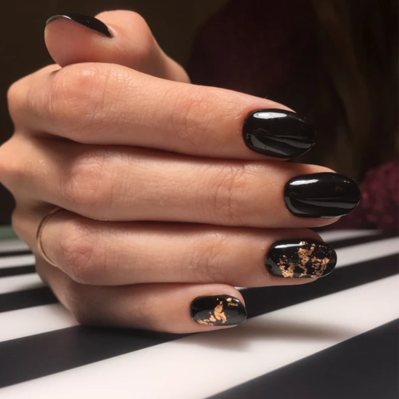 1 коробка наклеек для ногтей Серебряная Золотая нестандартная алюминиевая