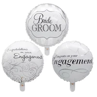 5pcs 18 inch congratulations on engagement bridegroom and bride aluminum film balloon wedding anniversary party decoration