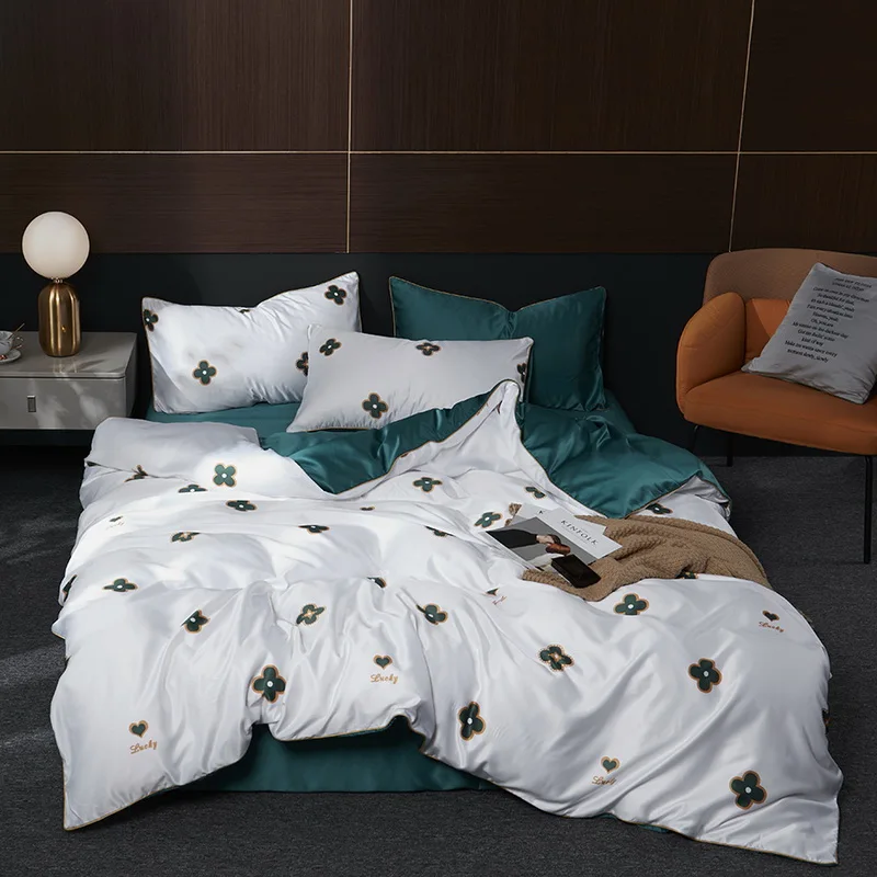 Комплект постельного белья удобный комплект с принтом в виде тенселя