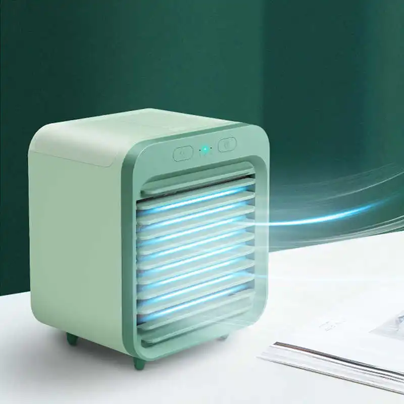 

New 2021 Mini USB Portable Air Cooler Fan Air Conditioner Light Desktop Air Cooling Fan Humidifier Purifier For Office FAN15