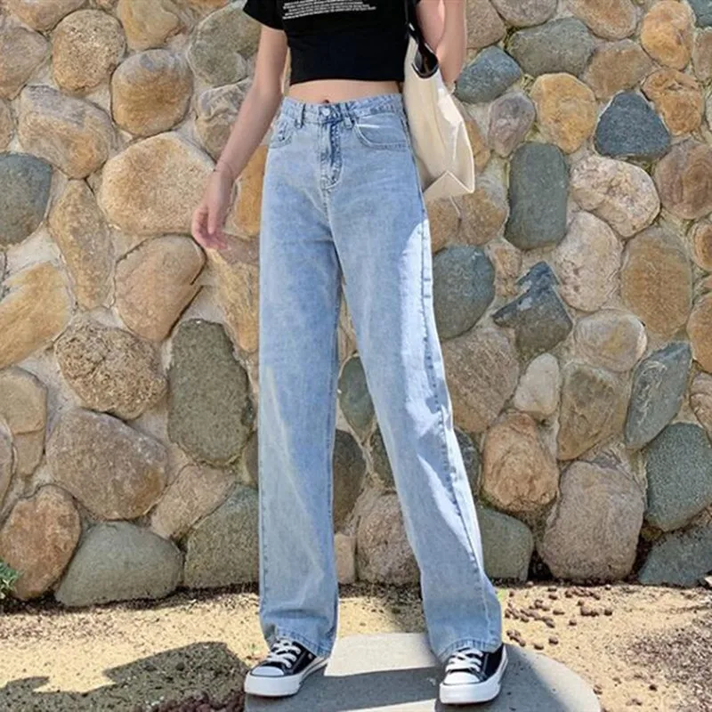 

Woman Jeans High Waist Clothes Wide Leg Denim Clothing Streetwear Vintage Quality 2021 Summer Fashion Harajuku loose Pants