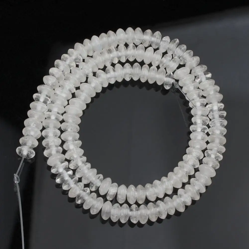 White Quartz 6 мм натуральный камень опал Малахит белый кварц Агаты Rondelle бусины для самостоятельного изготовления ювелирных изделий браслет серьги шпильки аксессуары 15" - Цвет: White Quartz