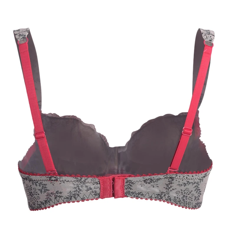 Стальной бюстгальтер с принтом кружевной собранное нижнее белье ультратонкий