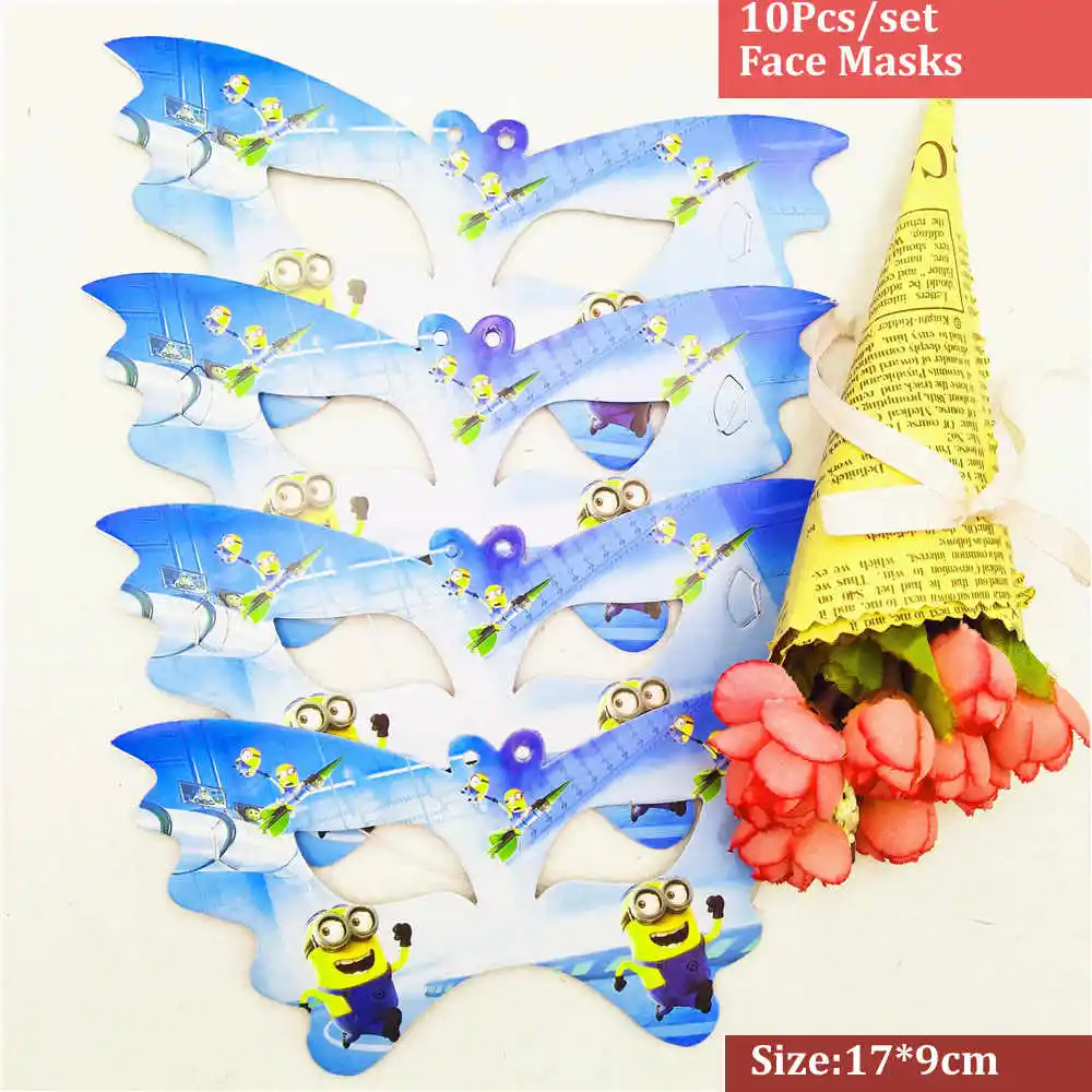 10pc Masks Миньоны, маска для глаз для детей, милые вечерние очки для маленьких желтых людей, детские игрушки, аксессуары - Цвет: 10pc Masks