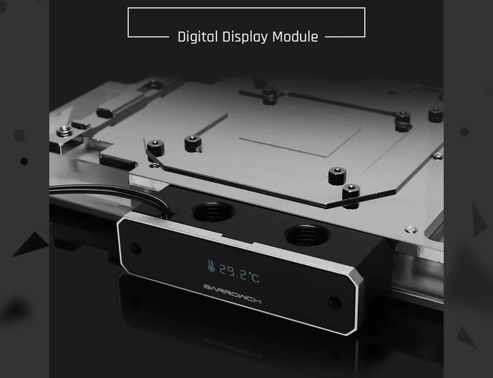 Barrowch FB-GIX2080T-PA цифровой термометр GPU блоки 5 в 3 Pin алюминиевый сплав панель, для Gigabyte RTX2080Ti/2080/2070 Aorus