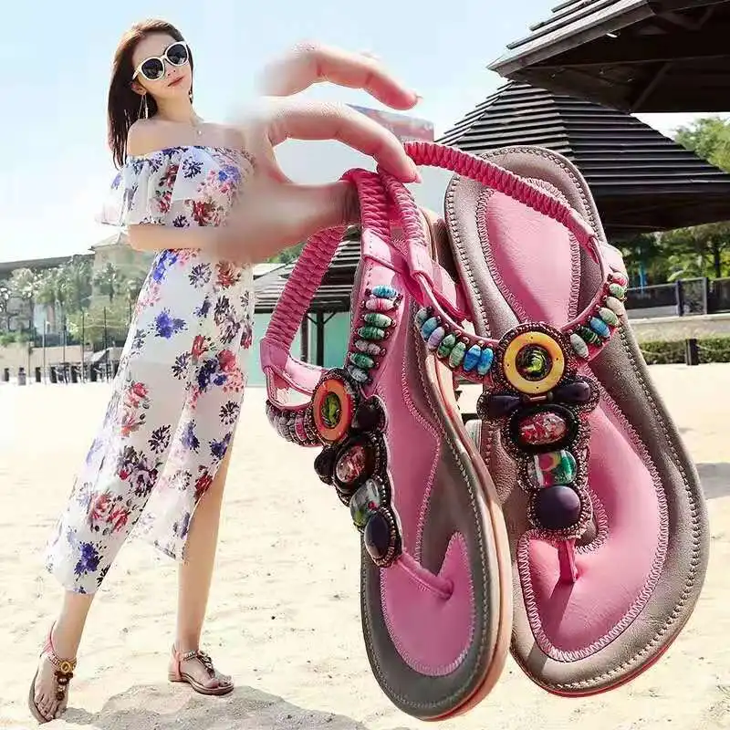 

Fashion Sandals, High-end Travel Beach Shoes, Bohemian Retro Beaded Flip Flop Sandals, New Women's Sandals, Women's Shoes