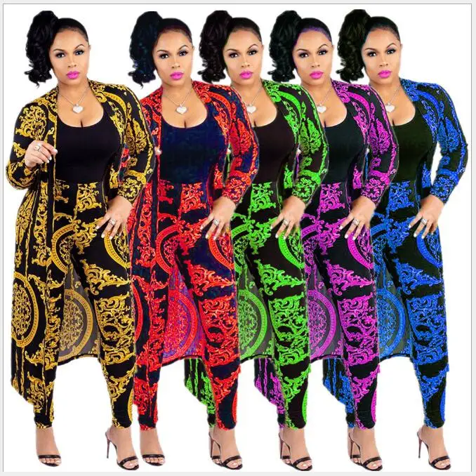 

Комплект из двух предметов, привлекательный модный женский комплект весна-осень 2021, женские топы, Кардиган с длинным рукавом и цветочным пр...