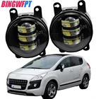 2 шт.лот автомобильный Стайлинг светодиодные противотуманные фары H11 + Противотуманные фары Angel Eye дневные ходовые огни DRL 12 В для Peugeot 3008 MPV 2009-2013 противотуманные фары