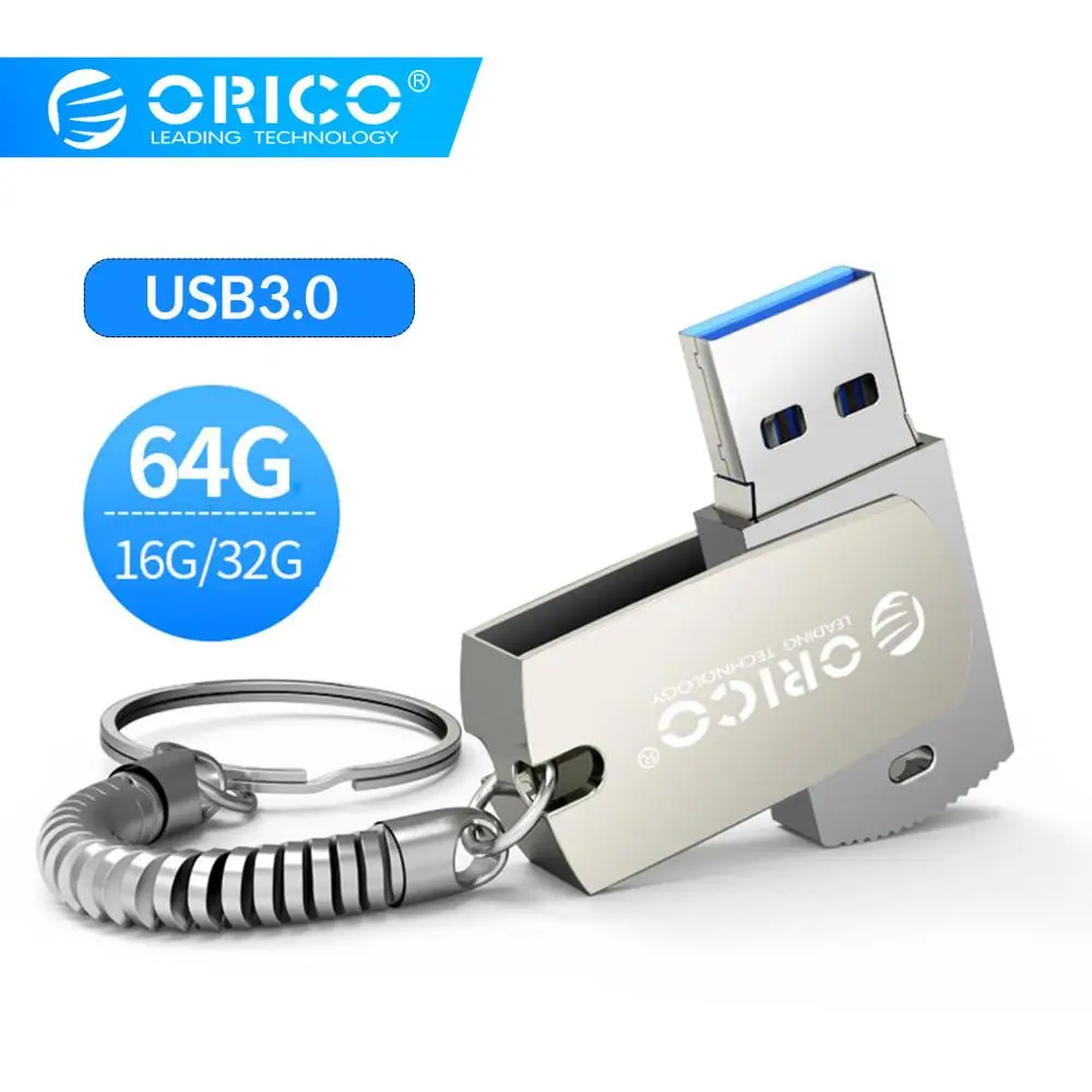 ORICO 64 ГБ 32 ГБ 16 ГБ u-диск USB флеш-накопитель USB3.0 Тип A интерфейс флэш-диск с кольцом для ключей Поддержка мобильного телефона компьютера