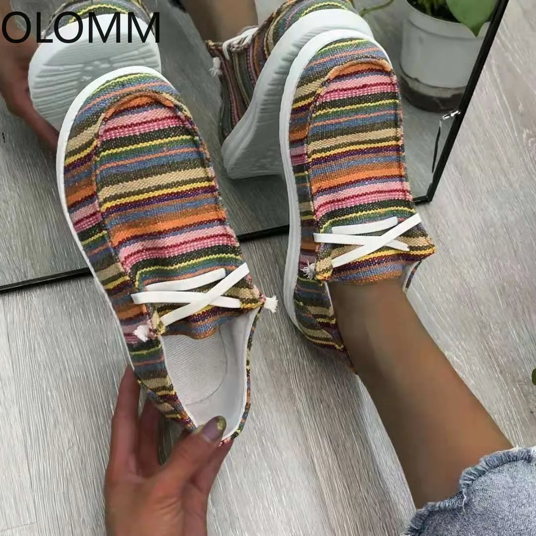 

2021 New Women Shoes Sneakers Canvas Flats Large Size Women Fashion Vulcanize Shoes Summer Flats Casual Shoes
