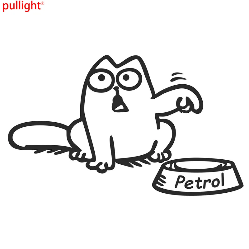 

13.5*8CM PETROL Humour Cat Car Stickers Funny Fuel Cap Decoration Motorcycle SUVs Bumper auto Window Car Styling