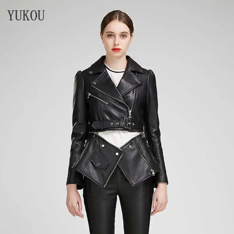 

Woman Sellers Hot Coats Natural 100% Sheepskin Leather Jackets 2021 Female Real Sheepskin Leather Lower Edge Detachable